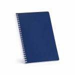 Quaderno A5 con copertina morbida e spirale laterale, pagine a righe color blu mare