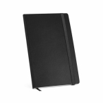 Taccuino in pelle sintetica riciclata con copertina morbida A5 e pagine a righe color nero