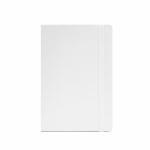 Taccuino in pelle sintetica riciclata con copertina morbida A5 e pagine a righe color bianco vista frontale