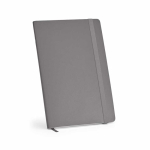 Taccuino in pelle sintetica riciclata con copertina morbida A5 e pagine a righe color grigio