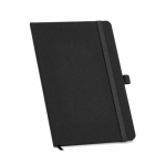 Taccuino ecologico con copertina rigida, tasca interna e pagine rigate A5 color nero