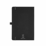 Taccuino ecologico con copertina rigida, tasca interna e pagine rigate A5 color nero vista posteriore