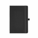 Taccuino ecologico con copertina rigida, tasca interna e pagine rigate A5 color nero vista frontale