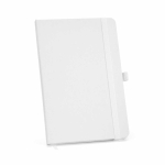 Taccuino ecologico con copertina rigida, tasca interna e pagine rigate A5 color bianco