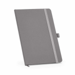 Taccuino ecologico con copertina rigida, tasca interna e pagine rigate A5 color grigio