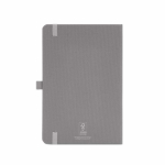 Taccuino ecologico con copertina rigida, tasca interna e pagine rigate A5 color grigio vista posteriore