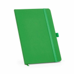 Taccuino ecologico con copertina rigida, tasca interna e pagine rigate A5 color verde