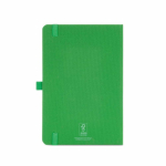 Taccuino ecologico con copertina rigida, tasca interna e pagine rigate A5 color verde vista posteriore