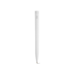 Penna in plastica riciclata dal design ultraleggero e inchiostro blu color bianco vista posteriore