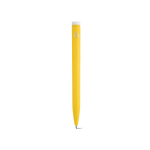 Penna in plastica riciclata dal design ultraleggero e inchiostro blu color giallo vista posteriore