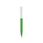 Penna in plastica riciclata dal design ultraleggero e inchiostro blu color verde vista frontale