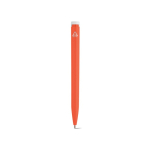 Penna in plastica riciclata dal design ultraleggero e inchiostro blu color arancione vista posteriore