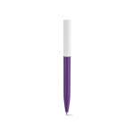 Penna in plastica riciclata dal design ultraleggero e inchiostro blu color viola vista frontale