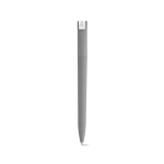 Penna con corpo in plastica riciclata, clip grande e inchiostro blu color grigio vista posteriore