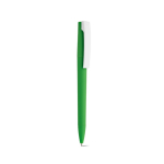 Penna con corpo in plastica riciclata, clip grande e inchiostro blu color verde