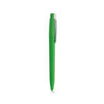 Penna con corpo in plastica riciclata, clip grande e inchiostro blu color verde seconda vista