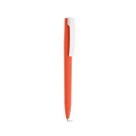 Penna con corpo in plastica riciclata, clip grande e inchiostro blu color arancione