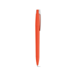Penna con corpo in plastica riciclata, clip grande e inchiostro blu color arancione seconda vista
