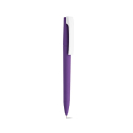 Penna con corpo in plastica riciclata, clip grande e inchiostro blu color viola