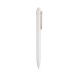 Penna in plastica riciclata con clip rinforzata e inchiostro blu color bianco seconda vista