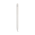 Penna in plastica riciclata con clip rinforzata e inchiostro blu color bianco vista posteriore