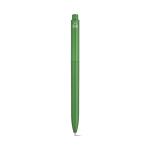 Penna in plastica riciclata con clip rinforzata e inchiostro blu color verde vista posteriore