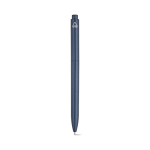 Penna in plastica riciclata con clip rinforzata e inchiostro blu color blu mare vista posteriore