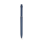 Penna in plastica riciclata con clip rinforzata e inchiostro blu color blu mare vista frontale