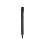 Penna in alluminio riciclato con finitura gommata e inchiostro blu color nero