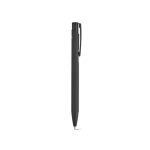 Penna in alluminio riciclato con finitura gommata e inchiostro blu color nero seconda vista