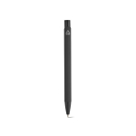 Penna in alluminio riciclato con finitura gommata e inchiostro blu color nero vista posteriore