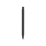 Penna in alluminio riciclato con finitura gommata e inchiostro blu color nero vista frontale