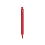 Penna in alluminio riciclato con finitura gommata e inchiostro blu color rosso vista posteriore