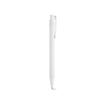 Penna in alluminio riciclato con finitura gommata e inchiostro blu color bianco seconda vista
