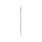 Penna in alluminio riciclato con finitura gommata e inchiostro blu color bianco vista posteriore