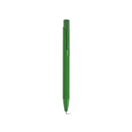 Penna in alluminio riciclato con finitura gommata e inchiostro blu color verde
