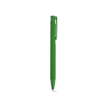 Penna in alluminio riciclato con finitura gommata e inchiostro blu color verde seconda vista