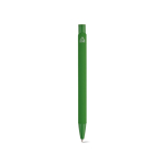 Penna in alluminio riciclato con finitura gommata e inchiostro blu color verde vista posteriore