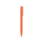 Penna in alluminio riciclato con finitura gommata e inchiostro blu color arancione seconda vista