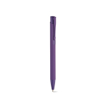 Penna in alluminio riciclato con finitura gommata e inchiostro blu color viola