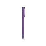 Penna in alluminio riciclato con finitura gommata e inchiostro blu color viola seconda vista