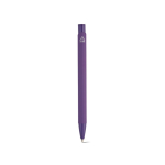 Penna in alluminio riciclato con finitura gommata e inchiostro blu color viola vista posteriore