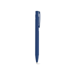 Penna in alluminio riciclato con finitura gommata e inchiostro blu color blu mare seconda vista