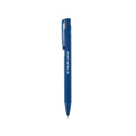 Penna in alluminio riciclato con finitura gommata e inchiostro blu vista principale