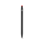 Penna in alluminio riciclato con puntatore touch e inchiostro blu color rosso vista posteriore