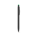 Penna in alluminio riciclato con puntatore touch e inchiostro blu color verde