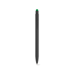 Penna in alluminio riciclato con puntatore touch e inchiostro blu color verde vista frontale
