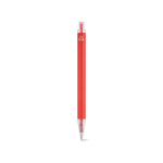 Penna in alluminio riciclato con meccanismo a pulsante e inchiostro blu color rosso vista posteriore