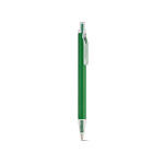 Penna in alluminio riciclato con meccanismo a pulsante e inchiostro blu color verde