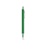 Penna in alluminio riciclato con meccanismo a pulsante e inchiostro blu color verde seconda vista